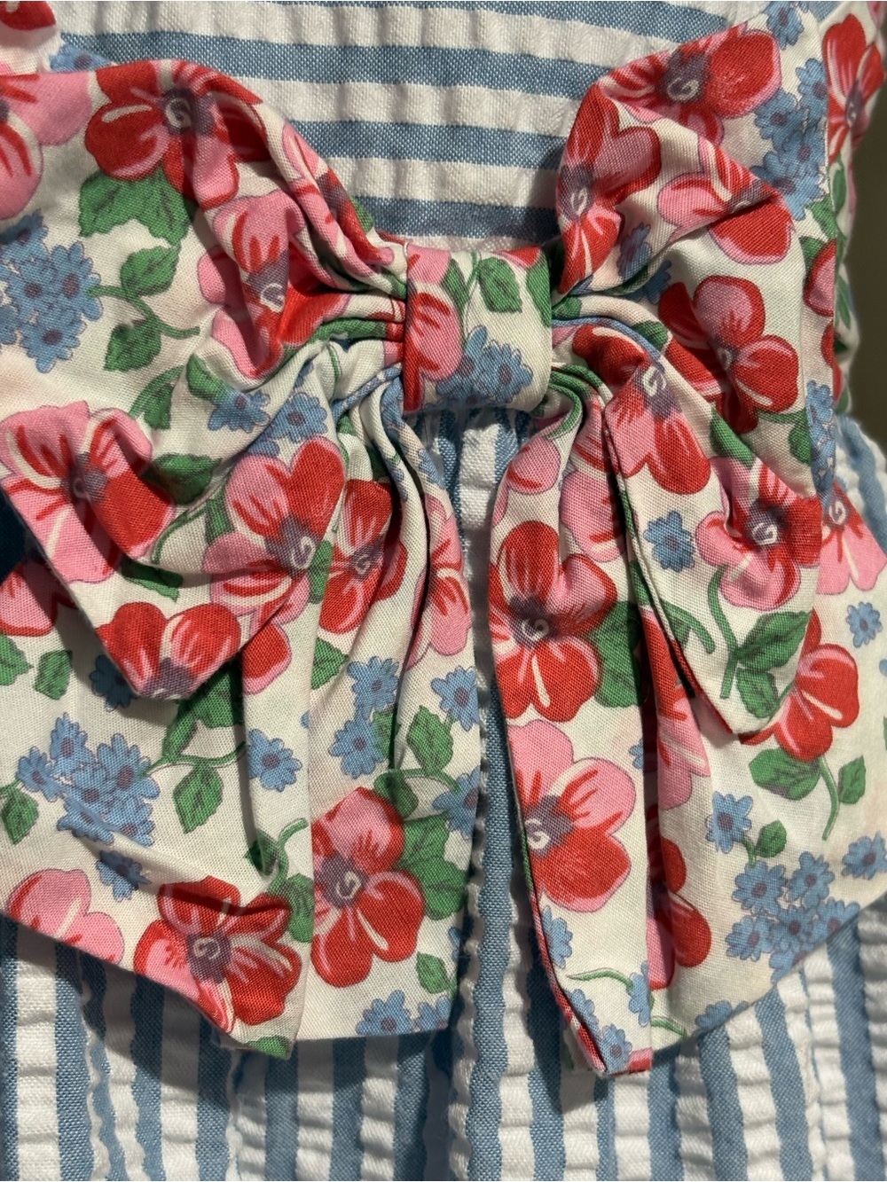 Bonnie Jean Stripe Floral Band Dress Size 10 - Picture 6 of 12